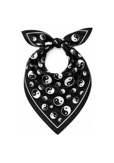 Herşeynota 12 Li Siyah Yin Yang Desenli 52x52 Cm %100 Pamuk Fular Bandana Seti Çok Renkli