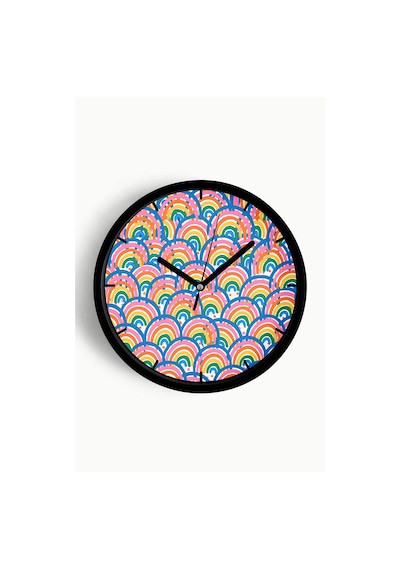 Modern Duvar Saati - 30cm - Önü Camlı Siyah Kasa - Sessiz Mekanizma-jh0813 Siyah