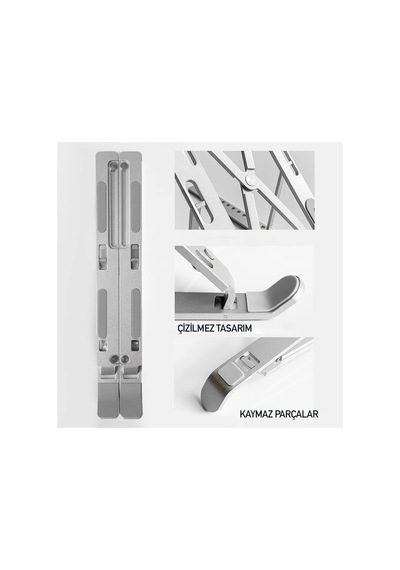 Robeve Taşınabilir Laptop Stant Bilgisayar Stant Notebook Stant Tüm Laptoplarla Uyumlu Bilgisayar Standı Taşınabilir Metal Kaymaz Stant Dizüstü Bilgisayar Stantları Stantı