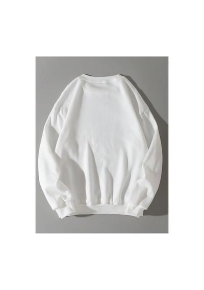 Tarzsokak Leopard & Letter Graphic Pullover Sweatshirt Gri