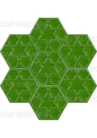 Can Seramik - 15x17 Cm. Kabartmalı Selçuklu Yıldızı Çini Karo N11.439