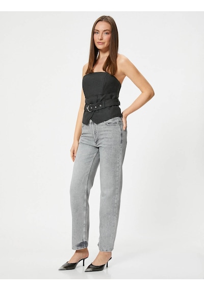 Koton Kadın Jean Pantolon Gri 4sal40338md 25ky59t01626 Y5906 Gri