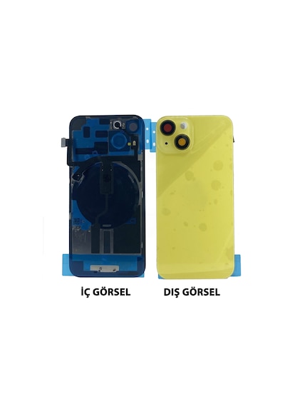 Teknonet Apple Uyumlu iPhone 14 Plus Kamera Camlı Batarya Kapağı + Magsafe Flex - Mavi Mavi