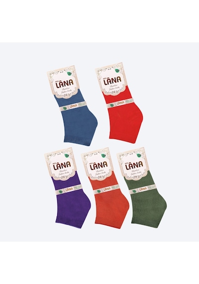 Kral Socks Kadın Kaliteli Bambu Patik 5'li Dikişsiz Görünmez Parfümlü Çorap Asorti 5