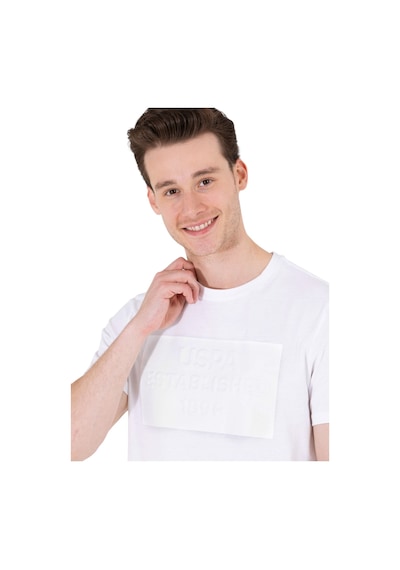 U.S. Polo Assn. Bisiklet Yaka Erkek T-shirt Beyaz