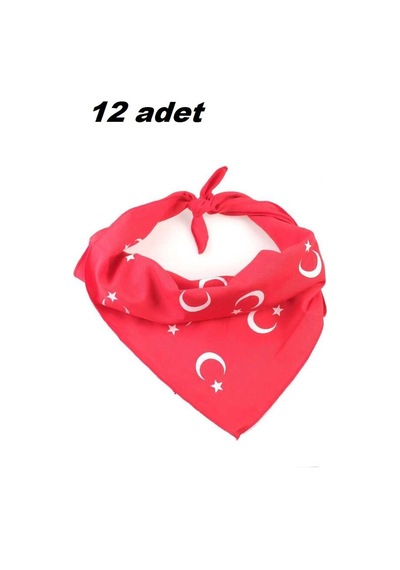 Herşey Nota Kırmızı Ay Yıldız Türk Bayrağı Fular - Bandana - 23 N Çok Renkli