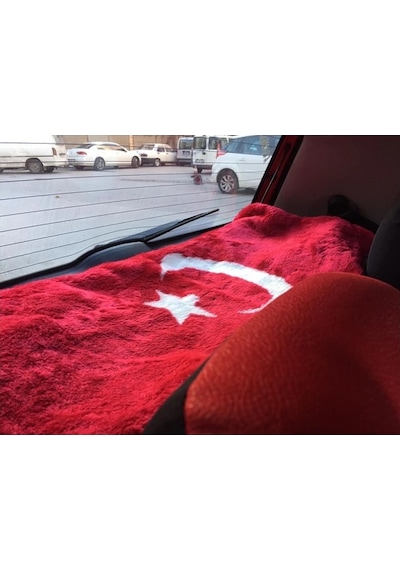 2 Adet Peluş Türk Bayrağı Torpido Halısı Ay Yıldız N11.1606