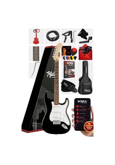 Midex Rph-30wb Gül Klavye Strat Kasa Sss Elektro Gitar Seti