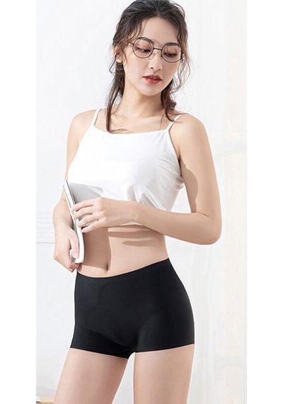 Royaleks Kadın Dikişsiz Görünmez Iz Yapmaz Mini Şort Boxer 4 Adet Siyah