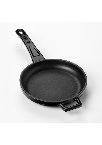 Lava Döküm Yuvarlak Kızartma Tavası Döküm Demir Yekpare Saplı Çap(Ø)16cm.