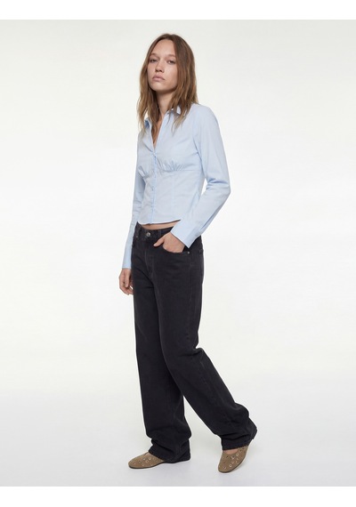 Koton Slim Fit Düğmeli Klasik Yaka Uzun Kollu Gömlek Mavi 6wal60078ıw Mavi