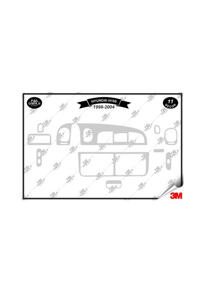 Hyundaı H 100 1998-2004 Torpido Konsol Trim Göğüs Maun Kaplama Set 11 Parça Gümüş