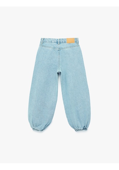 Koton Pamuklu Loose Fit Cepli Şalvar Denim Pantolon Lıght Indıgo 7wkg40029ad Açık Mavi