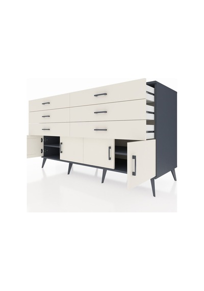 Kronos Konsol 2 Raflı 6 Çekmeceli 4 Kapaklı 176x59x99 Antrasit-ay Antrasit-aytaşı Kronos Konsol 2 Raflı 6 Çekmeceli 4 Kapaklı 176x59x99 Antrasit-ay Antrasit-aytaşı