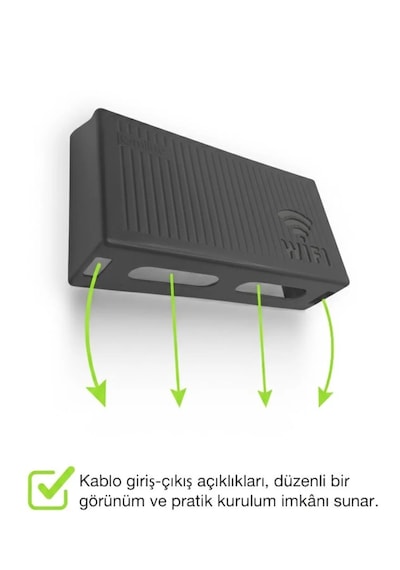 Tineke Gri Wifi Kutusu Duvar Asılabilir Sigorta Ve Modem Saklama Kutusu 25x15x6 Cm Gri