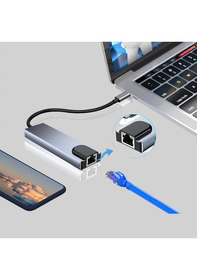 Macbook Uyumlu Alüminyum Usb-c Çoklu Hub 4k Hdmı, Usb 3.0, Sd/tf Kart Okuyucu Ve Pd Şarj