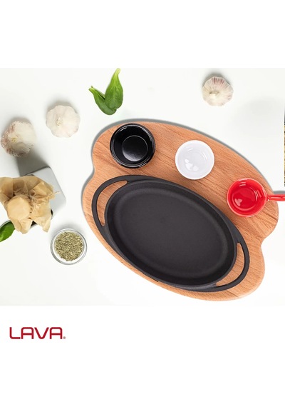 Lava Sahan Oval Ahşap Stand Siyah Mat 21 X 14 Cm Eco K44 Siyah