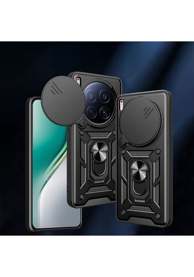 Tecno Camon 40 Premier 5g Kılıf Magnetik Standlı Sürgülü Kamera Korumalı Tpu Tank Kapak