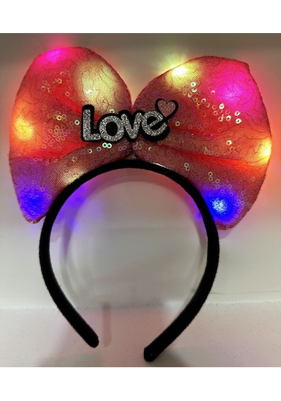 Led Işıklı 3 Farklı Fonnessiworldiyonda Yanan Fuşya Pembe Fiyonk Taç 20x17 Cm