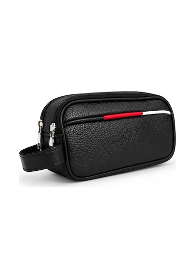 Vıatox Ar-01 Erkek Siyah Suya Dayanıklı Suni Vegan Deri Traşlık Bakım Seyahat El Çantası Portföy/clutch Siyah Kırmızı