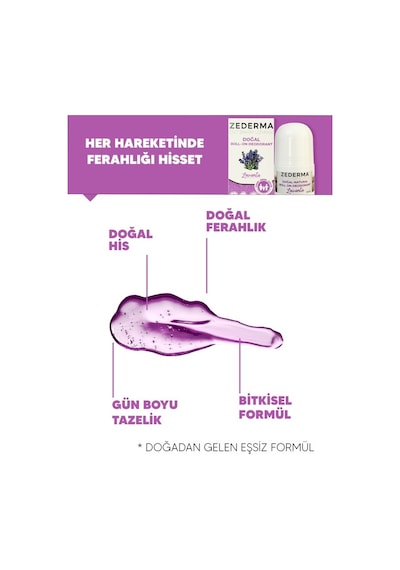 Zederma Doğal Roll-on Deodorant Lavanta