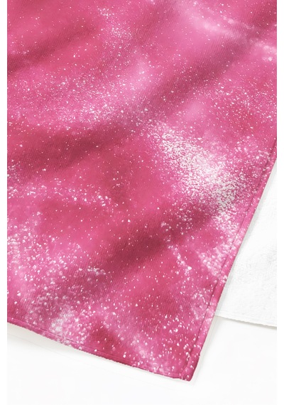 Pembe Sim Desenli Galaksi Plaj Havlusu - Modern Parlak Uzay Temalı Hızlı Kuruyan Mikrofiber Havlu İnci Armut