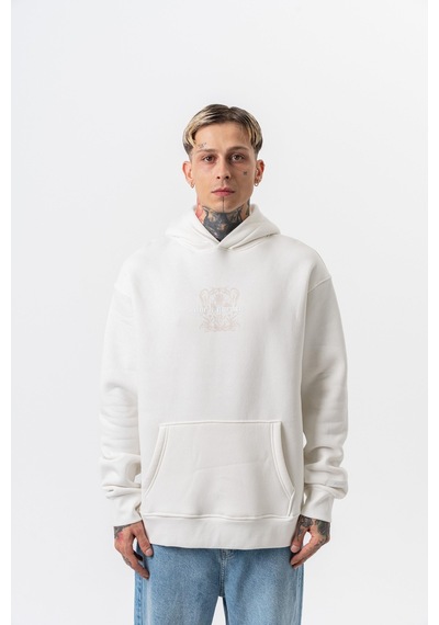 Respire Erkek Garden Baskılı Kapüşonlu Oversize Hoodie Ekru