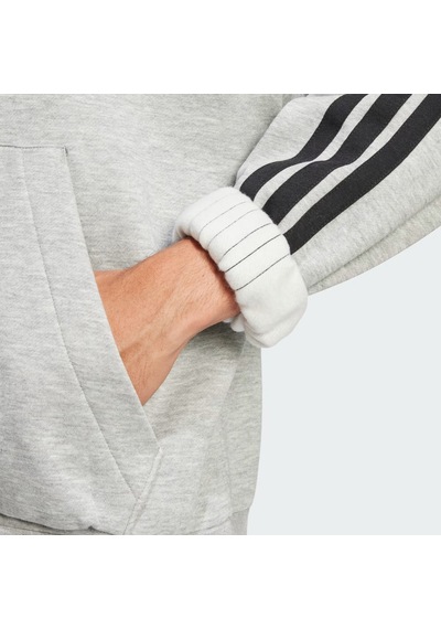 Adidas Essentials 3 Şeritli Erkek Polar Sweatshirt Je6302 Gri