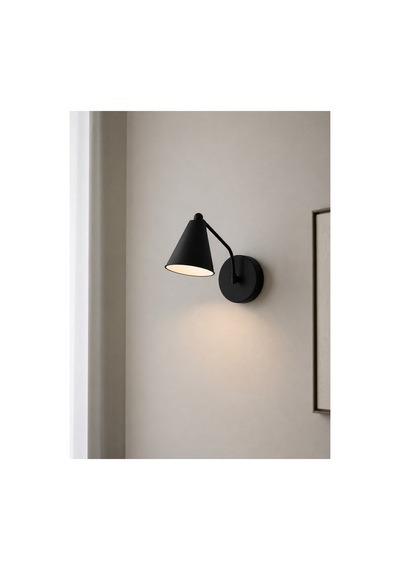 Arte Siyah Metal Duvar Apliği Modern Minimalist Dekoratif Aydınlatma İskandinav Duvar Lambası