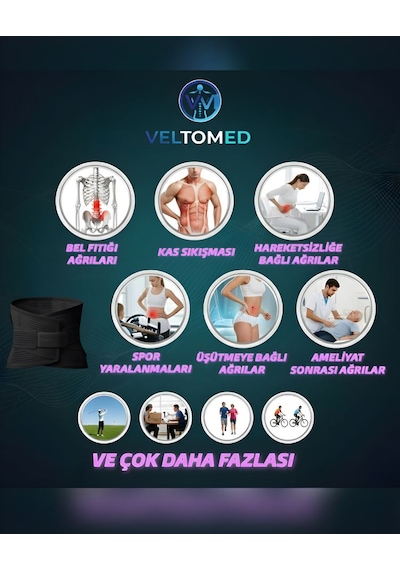 Çelik Balenli Lumbostad 26cm Korse, Ortopedik Korse, Bel Korsesi, Skolyoz, Fıtık, Siyah