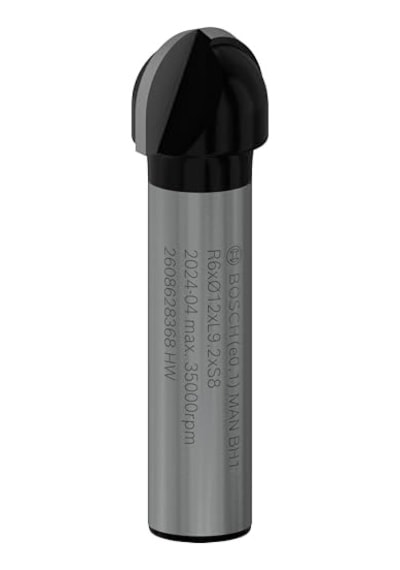2 608 Aksesuarı 628 368 Oyuklu Freze Ç 8 Mm, R1 6 Mm, D 12 Mm, U 9,5 Mm, G 40 Mm