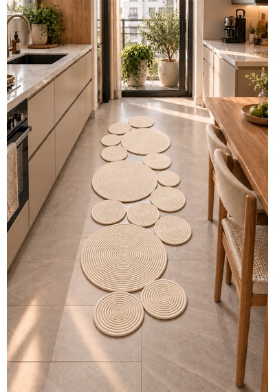 Bohem Asimetrik Jüt El Yapımı Yuvarlak Detaylı Jüt Hasır Görünümlü Dekoratif Kilim, Organik Form Modern Banyo Mutfak Koridor Halı Kilim Paspas Doğal Tasarım Krem 934606952 Krem Bohem Asimetrik Jüt El Yapımı Yuvarlak Detaylı Jüt Hasır Görünümlü Dekoratif Kilim, Organik Form Modern Banyo Mutfak Koridor Halı Kilim Paspas Doğal Tasarım Krem 934606952 Krem