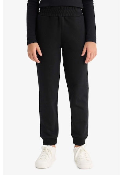 Defacto Standart Fit Basic Düz Beli Lastikli Okul Kız Çocuk Jogger Eşofman Altı Y1226a625aubk81 - Siyah
