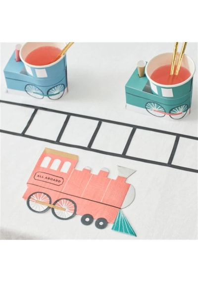 Meri Meri - Train Napkin - Tren Peçete - 16'lı