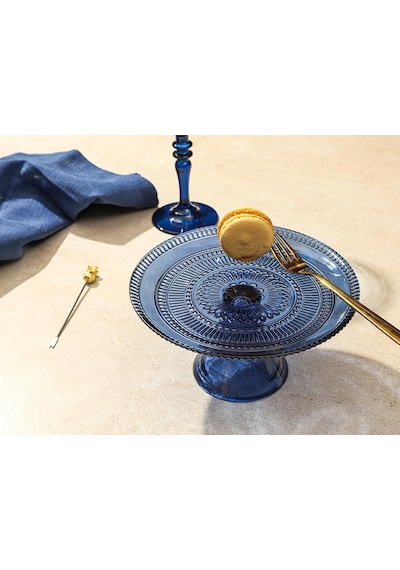 Porland Lina Lacivert Ayaklı Tabak 17 Cm Mavi