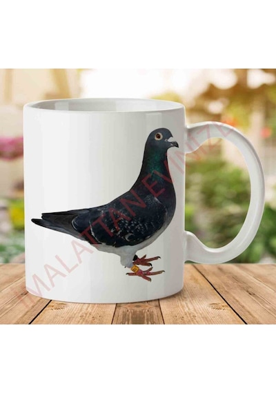 Pigeon Güvercin Iki Tarafı Baskılı Kupa Bardak Çok Renkli