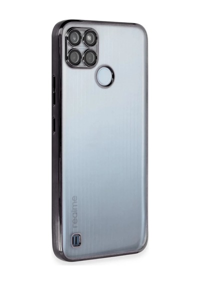 Realme C25y Uyumlu Kılıf Lensli Silikon - Siyah