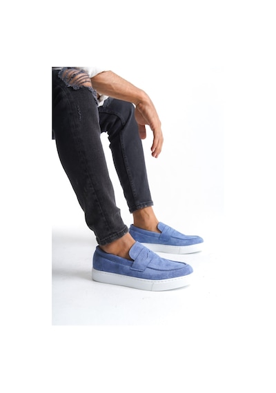 Ay Mood Slw180 Estilo X Bağcıksız Süet Erkek Günlük Spor Klasik Ayakkabı Sbt - Mavi