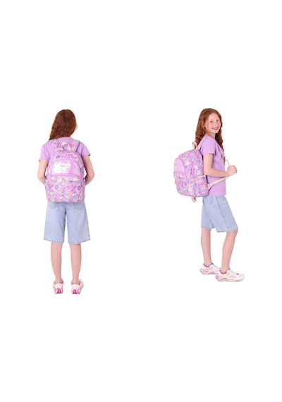 Kaukko Kids Kız Çocuk Okul Çantası Ve Üç Bölmeli Kalemlik Seti Lila - Pullu Sweet - L5215+l8215 Lila