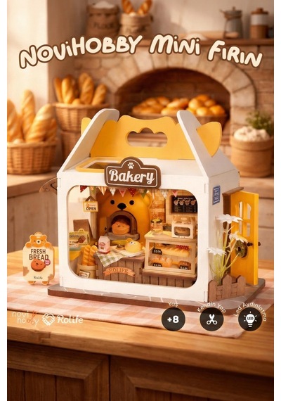 Mini Fırın 3d Puzzle Ahşap Minyatür Maket Kiti Dıy Kendin Yap