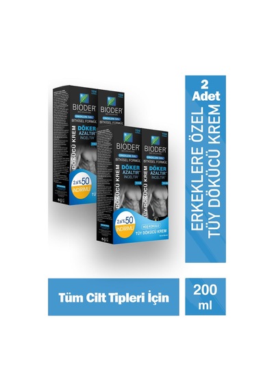 Bioder Tüy Dökücü Krem Erkek 100 Ml 2'li 2 Adet