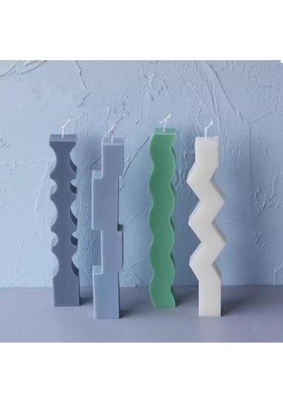 Zigzag Çubuk Silikon Mum Kalıbı 23x3x2.5 Cm 6