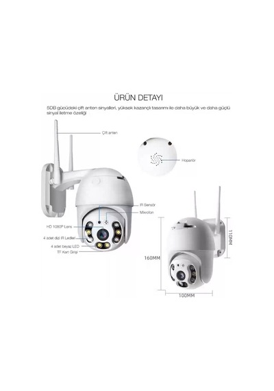 Zhltools 2.0 Mp Hd Lens 3.6mm Ip Smart Wifi Network Tf Card Güvenlik Kamerası Wifi Kamera