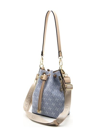 Silver Polo Sp1137 Kadın Omuz Çantası Monogram Mavi-ten