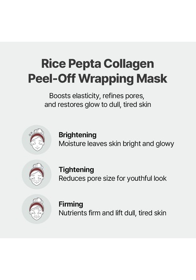 Rice Pepta Collagen Peel-off Wrapping Mask Peptit + Kolajen + Pirinç Özü Sıkılaştırıcı & Nemlendirici Jel Maske