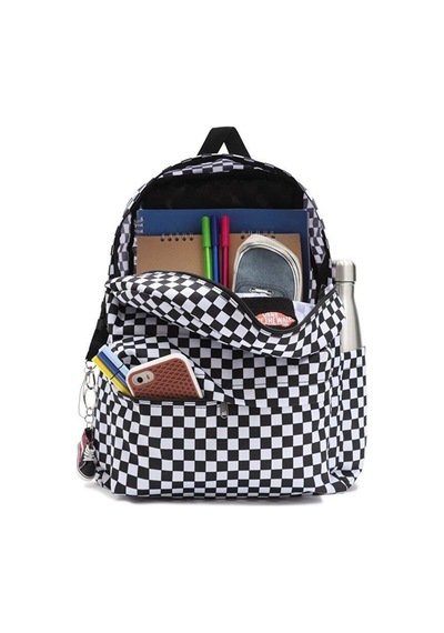 Vans Mn Old Skool Check Backpack Sırt Çantası Damalı Beyaz Siyah