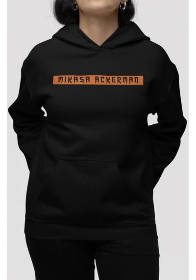 Sevbano Mikasa Ackerman Attack On Titan Anime Sırt Baskılı Unisex Oversiz Siyah