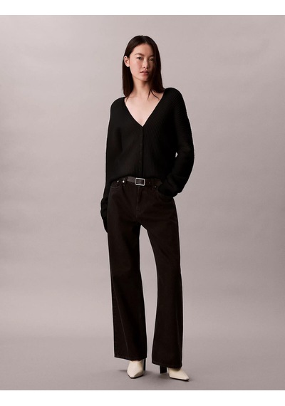 Calvin Klein Long Sleeve Button U, Ub1 Siyah Kadın Hırka