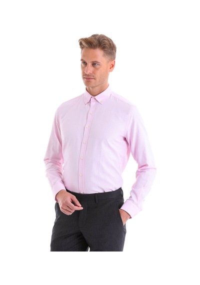 Hatemoğlu Pembe Comfort Fit Uzun Kollu Pamuklu Düz Casual Oxford Gömlek Pembe Hatemoğlu Pembe Comfort Fit Uzun Kollu Pamuklu Düz Casual Oxford Gömlek Pembe