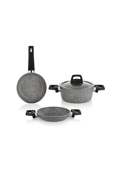 Schafer Eternal Derin Tencere 18Cm+Sahan 18Cm+Tava18Cm-Gri